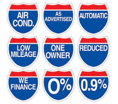 Highway Interstate Sign Stickers. ez218 | AutoDealerSupplies.com is ...