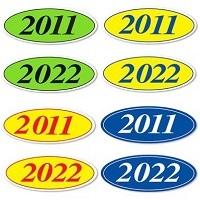 Oval Year Stickers