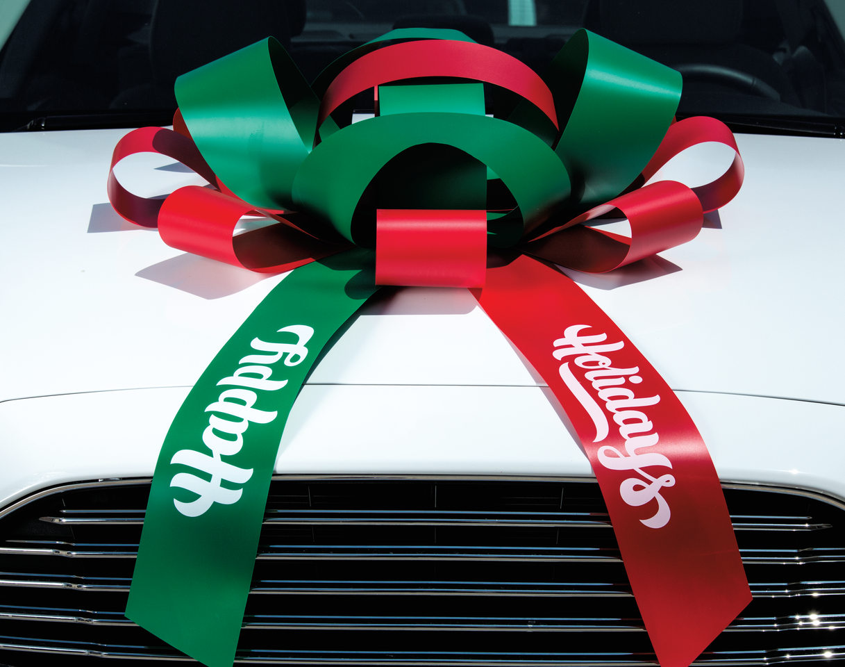 30 Inch Giant Red & Green Happy Holidays magnetic Car Bow #531 Jum